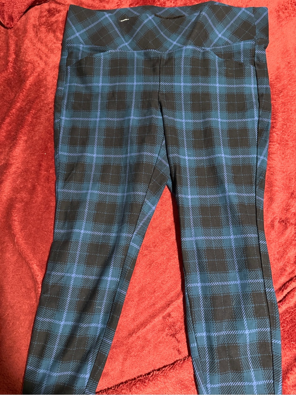 Blue and Black Plaid Leggings